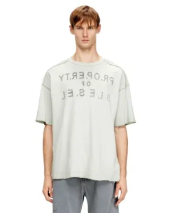 Entspanntes Baumwoll-T-Shirt mit Print vorne und hinten - T-Shirts - Herren - Grau