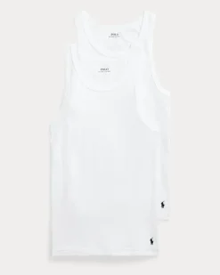 2er-Pack klassische Unterhemden White