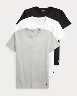 3er-Pack Slim-Fit Rundhals-Unterhemden Multi