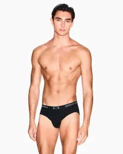 3er-Pack Slips Essential aus Stretch-Baumwolljersey Schwarz