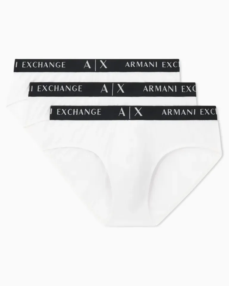 3er-Pack Slips Essential aus Stretch-Baumwolljersey Weiß