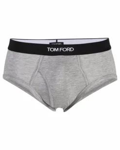 2er-Set Slips mit Logo-Bund - Grau