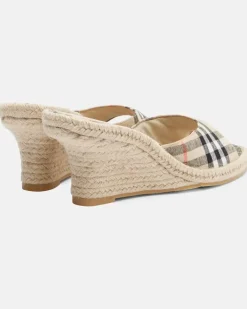Espadrille-Wedges Burberry Check Beige