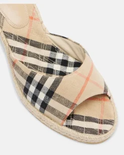 Espadrille-Wedges Burberry Check Beige