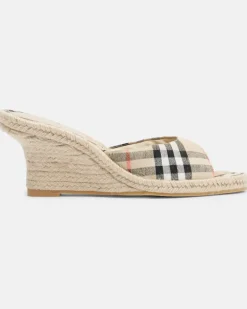 Espadrille-Wedges Burberry Check Beige
