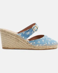 Espadrille-Wedges Farah aus Denim Blau