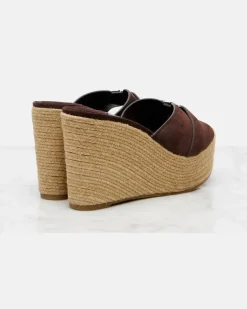 Espadrille-Wedges Leda 100 mit Veloursleder Braun