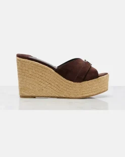 Espadrille-Wedges Leda 100 mit Veloursleder Braun