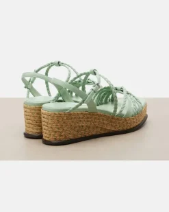 Espadrille-Wedges Nyra aus Leder GrüN