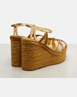 Espadrille-Wedges VLogo 120 aus Leder Gold