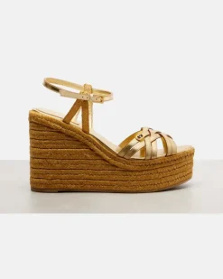 Espadrille-Wedges VLogo 120 aus Leder Gold