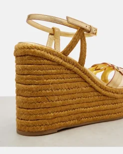 Espadrille-Wedges VLogo 120 aus Leder Gold
