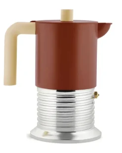Espressokocher mit geripptem Design - Braun