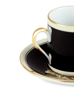 Espresso-Service mit Tiger-Print - Schwarz