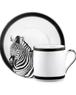 Espresso-Service mit Zebra-Motiv - Weiß