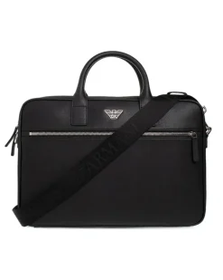Essential Aktentasche mit Logo-Schild - Schwarz