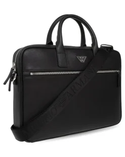 Essential Aktentasche mit Logo-Schild - Schwarz