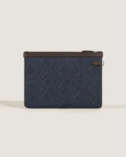 Etui aus 4810 Denim - Blau - Stoff und Leder - MB221476 - Etuis