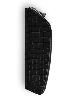 Etui für 1 Schreibgerät aus Leder mit Krokoprägung - Schwarz - Leder - MB220484 - Schreibgeräteetuis