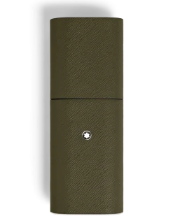 Etui für 2 Schreibgerät aus Sartorial Leder - Khaki - Leder - MB222342 - Schreibgeräteetuis