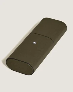 Etui für 2 Schreibgerät aus Sartorial Leder - Khaki - Leder - MB222342 - Schreibgeräteetuis