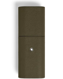Etui für 2 Schreibgerät aus Sartorial Leder - Khaki - Leder - MB222342 - Schreibgeräteetuis