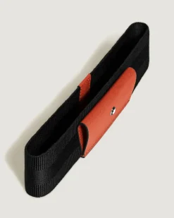 Etui für 1 Schreibgerät mit elastischem Band aus hochwertigem Leder - Mandarine - Leder - MB221438 - Schreibgeräteetuis