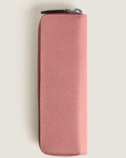 Etui für 1 Schreibgerät mit Reißverschluss aus Sartorial Leder - Zartes Rot - Leder - MB198884 - Schreibgeräteetuis