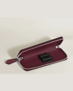 Etui für 2 Schreibgerät mit Reißverschluss aus Sartorial Leder - Cassis - Leder - MB199383 - Schreibgeräteetuis