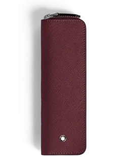 Etui für 1 Schreibgerät mit Reißverschluss aus Sartorial Leder - Cassis - Leder - MB199382 - Schreibgeräteetuis