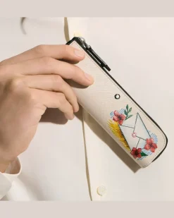 Etui für 1 Schreibgerät mit Reißverschluss aus Sartorial Leder - Elfenbein - Leder - MB223125 - Schreibgeräteetuis