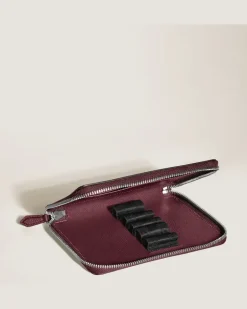 Etui für 5 Schreibgerät mit Reißverschluss aus Sartorial Leder - Cassis - Leder - MB199384 - Schreibgeräteetuis