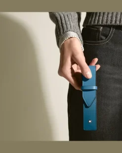 Etui Montblanc Envelope für 1 Schreibgerät - Rauchiges Sfumato-Blau - Leder - MB199260 - Schreibgeräteetuis