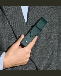 Etui Montblanc Envelope für 1 Schreibgerät - British Green - Leder - MB199816 - Schreibgeräteetuis