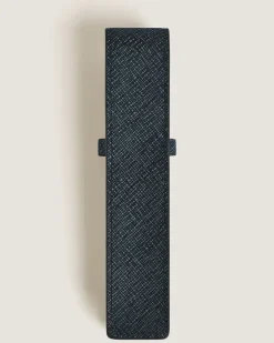 Etui Montblanc Envelope für 1 Schreibgerät - Tweed-Blau - Leder - MB220352 - Schreibgeräteetuis