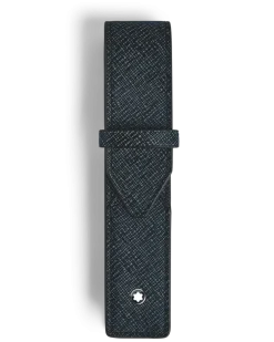 Etui Montblanc Envelope für 1 Schreibgerät - Tweed-Blau - Leder - MB220352 - Schreibgeräteetuis