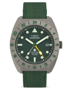 Expedition Pioneer Automatic GMT Armbanduhr 41mm - Grün