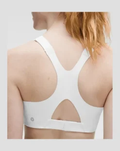 Fitness-BH aus Ultralu mit quadratischem Ausschnitt Mittlerer Halt D/DD-Cups für Frauen – Größe in White