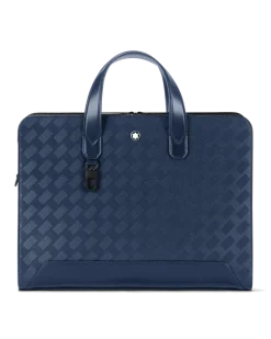 Flache Schreibmappe aus Extreme Leder - Tintenblau - Leder - MB198043 - Dokumententaschen