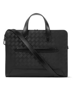 Flache Schreibmappe aus Extreme Leder - Schwarz - Leder - MB129962 - Dokumententaschen