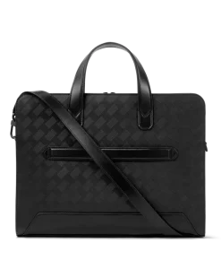 Flache Schreibmappe aus Extreme Leder - Schwarz - Leder - MB129962 - Dokumententaschen