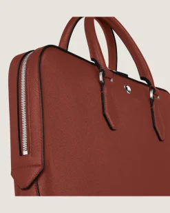 Flache Schreibmappe aus Sartorial Leder - Red Oak - Leder - MB222923 - Dokumententaschen