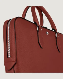 Flache Schreibmappe aus Sartorial Leder - Red Oak - Leder - MB222923 - Dokumententaschen