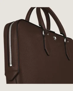 Flache Schreibmappe aus Sartorial Leder - Ebony colour - Leder - MB222921 - Dokumententaschen