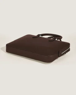 Flache Schreibmappe aus Sartorial Leder - Ebony colour - Leder - MB222921 - Dokumententaschen