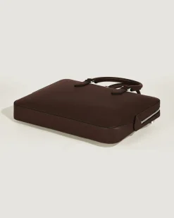 Flache Schreibmappe aus Sartorial Leder - Ebony colour - Leder - MB222921 - Dokumententaschen