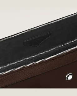 Flache Schreibmappe aus Sartorial Leder - Ebony colour - Leder - MB222921 - Dokumententaschen