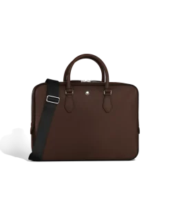 Flache Schreibmappe aus Sartorial Leder - Ebony colour - Leder - MB222921 - Dokumententaschen