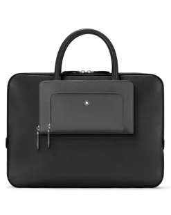 Flache Schreibmappe aus Sartorial Leder - Schwarz - Leder - MB130272 - Dokumententaschen