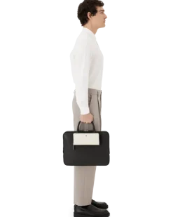 Flache Schreibmappe aus Sartorial Leder - Schwarz - Leder - MB130272 - Dokumententaschen